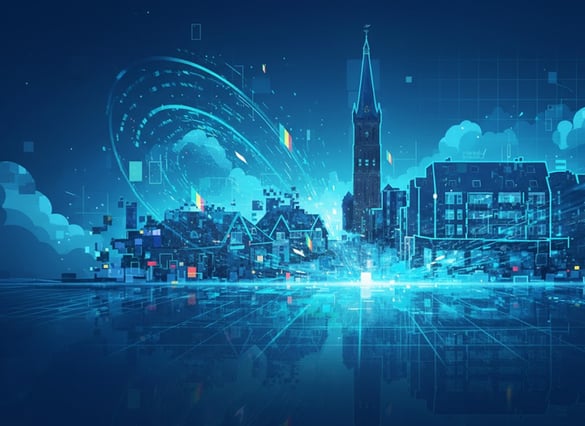 Skyline Steenwijk abstrakt