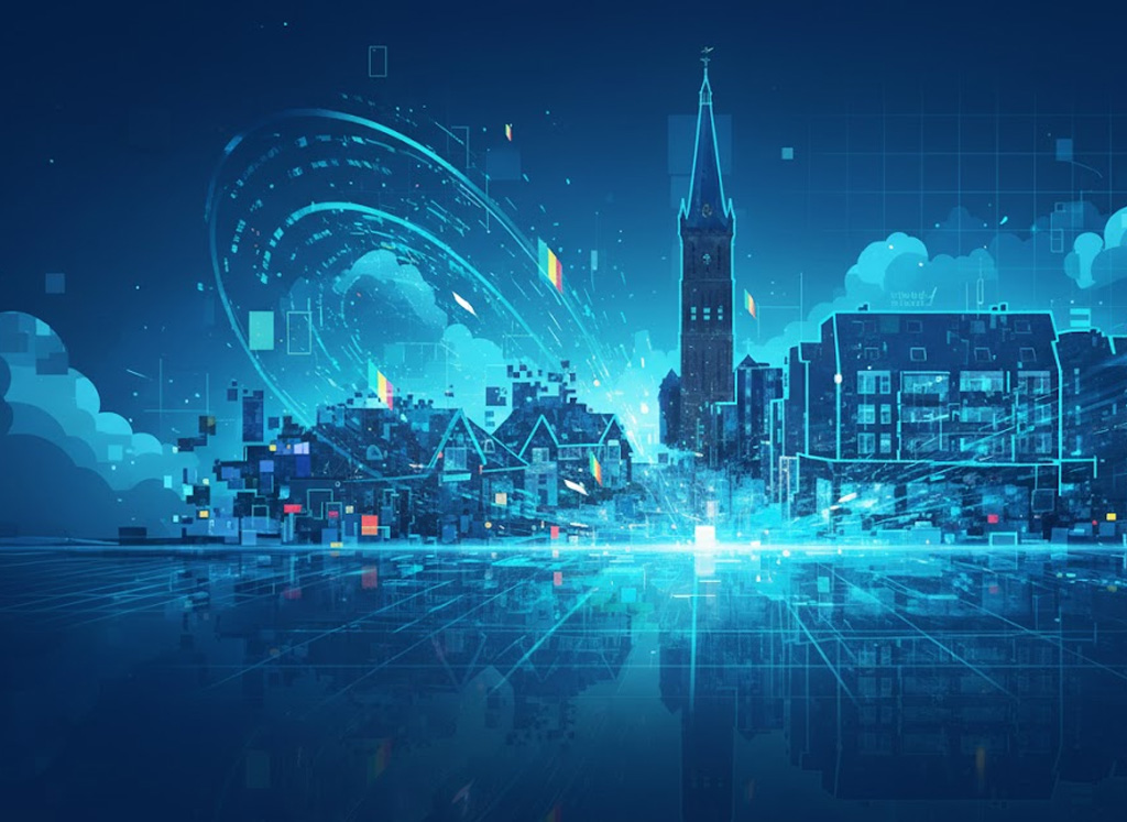 Skyline Steenwijk abstrakt