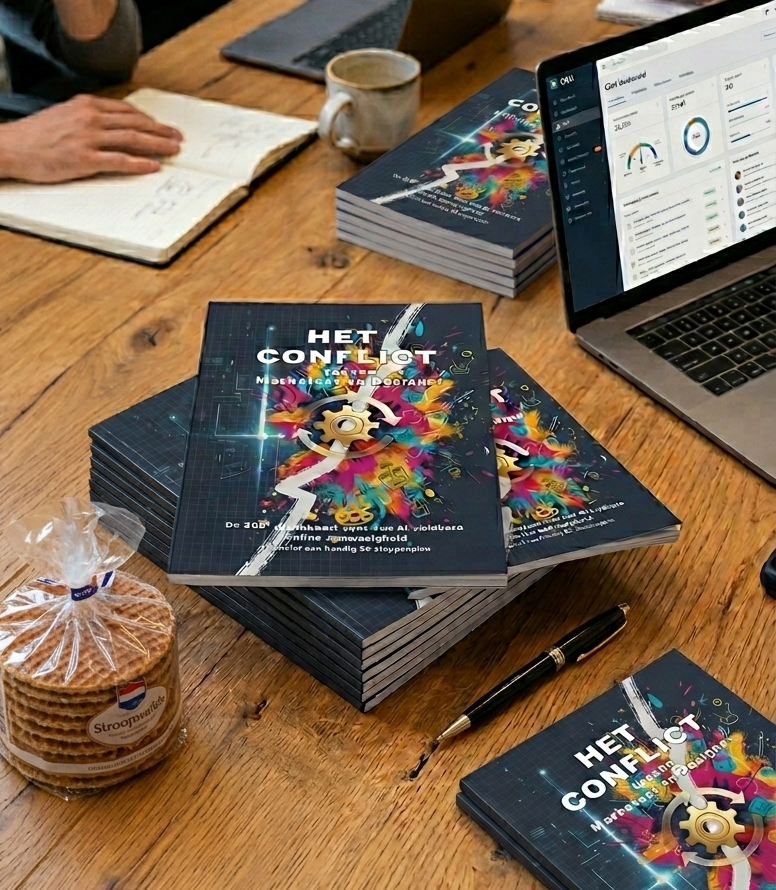 boeken op tafel - Het Conflict tussen marketeer en designer - door Hans Retra